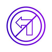 Vector No left turn Icon