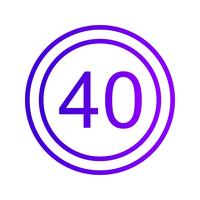 Vector Speed limit 40 Icon