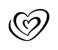 Dos signos del corazón del amor. Día de San Valentín romántico. Vector ilustración símbolo de icono - unirse a la pasión y la boda. Plantilla para la camiseta, tarjeta, cartel. Elemento plano de diseño