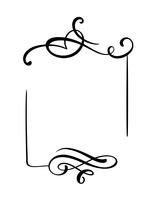 Marco y fronteras dibujados mano decorativos del vector del vintage. Diseño de ilustración para libro, tarjeta de felicitación, boda, impresión.
