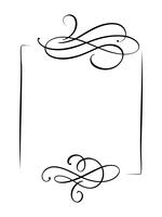 Marco y fronteras dibujados mano decorativa del vector del vintage. Diseño de ilustración para libro, tarjeta de felicitación, boda, impresión.