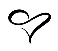 Corazón de amor con signo del infinito. Icono de tarjeta de felicitación o boda, día de San Valentín, tatuaje, impresión. Ilustración de la caligrafía del vector aislada en un fondo blanco