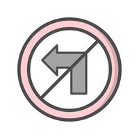 Vector No left turn Icon