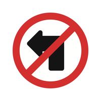 Vector No left turn Icon