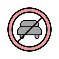 Vector No entry for motor vehicle Icon