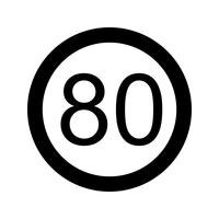 Vector icono de límite de velocidad 80