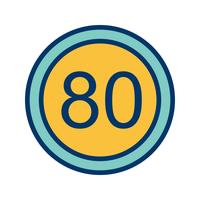 Vector Speed limit 80 Icon