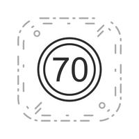 Icono de límite de velocidad de vector 70