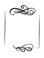 Dibujado a mano decorativos vector vintage marco y fronteras banner. Diseño de ilustración para libro, tarjeta de felicitación, boda, impresión.