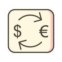 Intercambio Euro Con Dólar Vector Icon