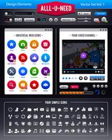 Vector set of user interface elements