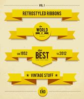 Retro syled ribbons vector set