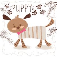 Cute, funny dog - cartoon illustration. vector