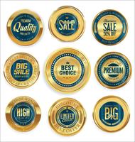 Luxury premium golden badges and labels vector