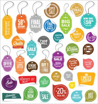 Modern badges stickers and labels collection