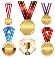golden medals vector