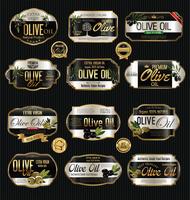 Olive oil retro vintage golden background collection vector