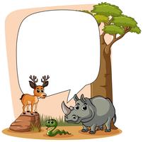 Frame template with wild animals vector