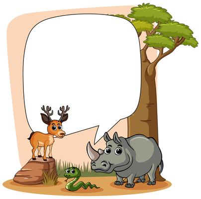 Frame template with wild animals