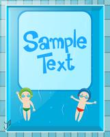 Background template with kids in pool vector