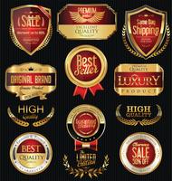 Luxury premium golden badges and labels vector