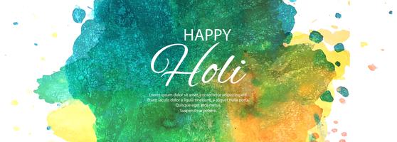 Happy Holi Indian spring festival colorful banner design vector