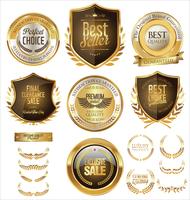 Golden sale labels retro vintage design collection vector