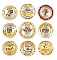 Golden sale labels retro vintage design collection vector