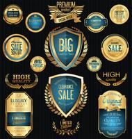 Luxury premium golden badges and labels vector