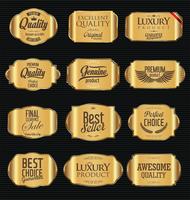 Luxury premium golden badges and labels vector