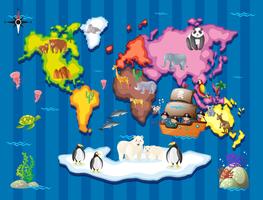 Wild animals in different part of the world vector