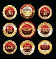 Luxury premium golden badges and labels vector