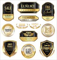 Luxury premium golden badges and labels vector