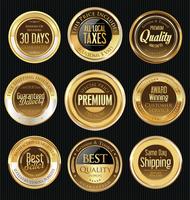 Golden sale labels retro vintage design collection vector