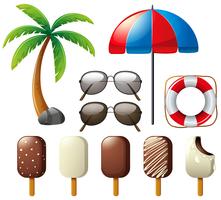 Sunglasses and popsicles for summer vector