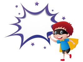 Splash template with boy in hero costume vector