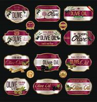 Olive oil retro vintage background collection vector