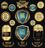 Luxury premium golden badges and labels vector