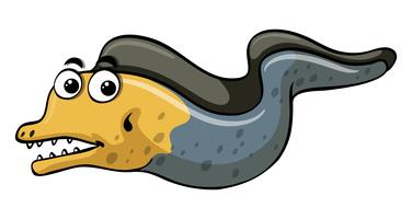 Eel swimming on white background vector