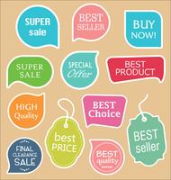 Modern badges stickers and labels collection vector