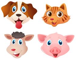 Four types of cute animals vector