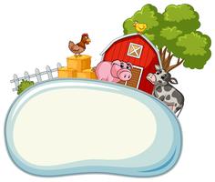 Border template with farm animals in background vector