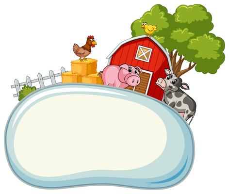 Border template with farm animals in background