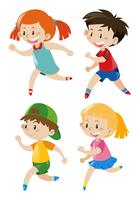 Boys and girls running vector