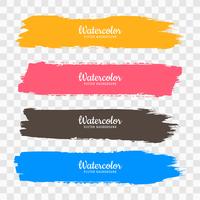 Hand draw colorful watercolor strock set vector