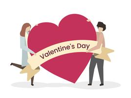 Illustration of a couple on valentine39s day vector