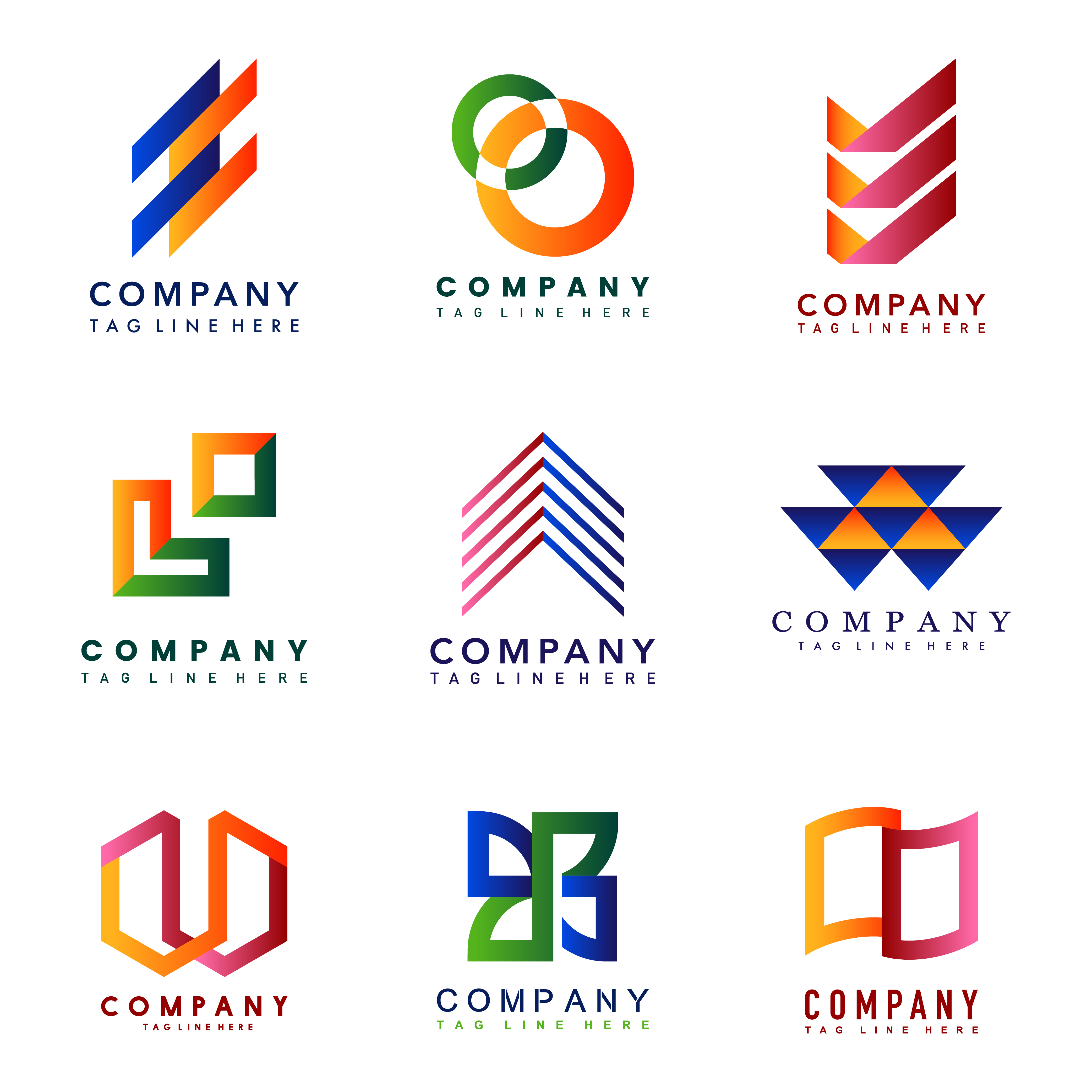 Uitgelezene Set of company logo design ideas vector - Download Free Vectors MU-48