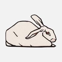 Lying rabbit 1916 by Julie de Graag 1877-1924. Original from the Rijks Museum. Digitally enhanced by rawpixel. vector