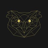 Linear illustration of an owl39s head vector