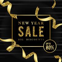 New year sale 80 off sign vector